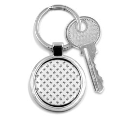 Black And White Sketchy Birds Motif Pattern Key Chain (round)