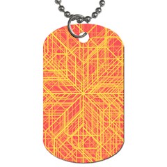 Orange/yellow Line Pattern Dog Tag (one Side) by LyleHatchDesign