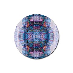 Marbled Pebbles Rubber Round Coaster (4 Pack)  by kaleidomarblingart