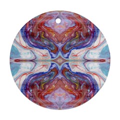 Abstract Marbling Repeats Round Ornament (two Sides)