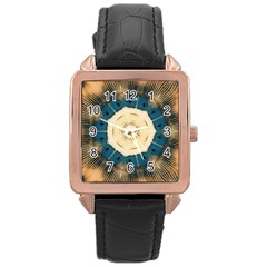 Bamboo Island Rose Gold Leather Watch 