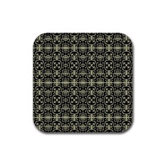 Geometric Textured Ethnic Pattern 1 Rubber Coaster (square) 