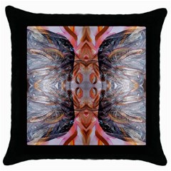 Abstract Marbling Symmetry Throw Pillow Case (black)