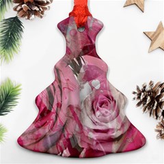 Roses Marbling  Christmas Tree Ornament (two Sides)