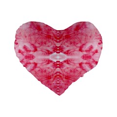 Pink Marbling Ornate Standard 16  Premium Flano Heart Shape Cushions by kaleidomarblingart