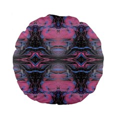 Grey Pink Module  Standard 15  Premium Flano Round Cushions by kaleidomarblingart