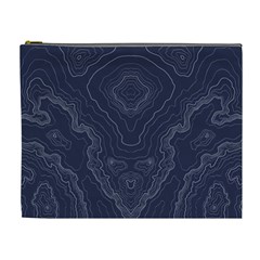 Blue Topography Cosmetic Bag (xl) by goljakoff