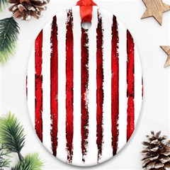 Red Stripes Oval Ornament (two Sides) by goljakoff