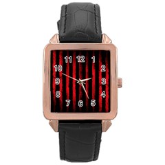 Red Lines Rose Gold Leather Watch 