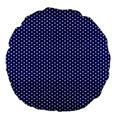 Stars Blue Ink Large 18  Premium Flano Round Cushions by goljakoff