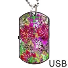 Jungle Love Dog Tag Usb Flash (two Sides) by PollyParadise