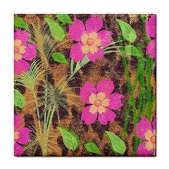 Jungle Floral Tile Coaster by PollyParadise