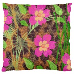 Jungle Floral Large Cushion Case (one Side) by PollyParadise