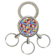 Pansies  Watercolor Flowers 3-ring Key Chain by SychEva