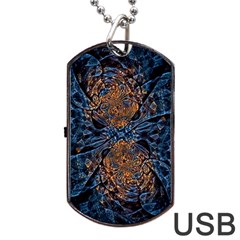 Fractal Galaxy Dog Tag Usb Flash (two Sides) by MRNStudios