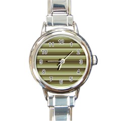 Linear Warm Print Design Round Italian Charm Watch