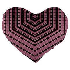 Burgundy Large 19  Premium Flano Heart Shape Cushions by LW323