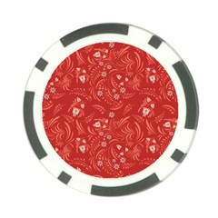 Folk Floral Pattern  Flowers Abstract Surface Design  Seamless Pattern Poker Chip Card Guard (10 Pack)