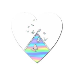 Minimal Holographic Butterflies Heart Magnet by gloriasanchez