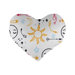 Pattern Mystic Standard 16  Premium Flano Heart Shape Cushions by alllovelyideas