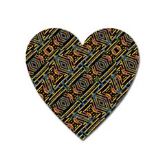 Electric Neon Lines Pattern Design Heart Magnet by dflcprintsclothing