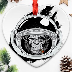 Spacemonkey Heart Ornament (two Sides) by goljakoff