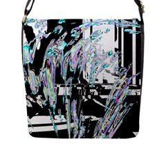 Digital Wave Flap Closure Messenger Bag (l) by MRNStudios