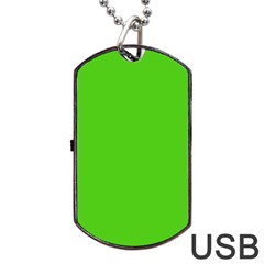 Bright Green Dog Tag Usb Flash (one Side) by FabChoice