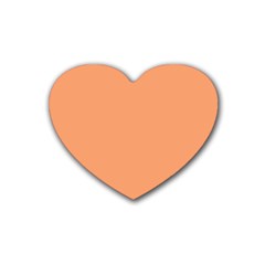 Cantaloupe Orange Rubber Coaster (heart) 