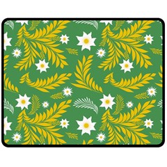 Folk Flowers Art Pattern Floral Abstract Surface Design  Seamless Pattern Fleece Blanket (medium)  by Eskimos