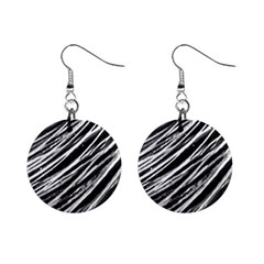 Galaxy Motion Black And White Print Mini Button Earrings by dflcprintsclothing