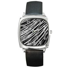 Galaxy Motion Black And White Print Square Metal Watch by dflcprintsclothing