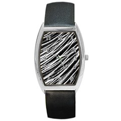 Galaxy Motion Black And White Print Barrel Style Metal Watch by dflcprintsclothing