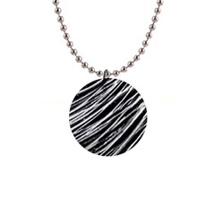 Galaxy Motion Black And White Print 1  Button Necklace by dflcprintsclothing