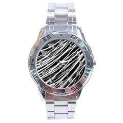 Galaxy Motion Black And White Print Stainless Steel Analogue Watch by dflcprintsclothing