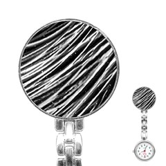 Galaxy Motion Black And White Print Stainless Steel Nurses Watch by dflcprintsclothing