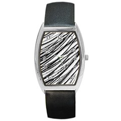 Galaxy Motion Black And White Print 2 Barrel Style Metal Watch by dflcprintsclothing