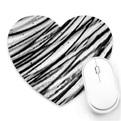 Galaxy Motion Black And White Print 2 Heart Mousepads