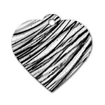 Galaxy Motion Black And White Print 2 Dog Tag Heart (Two Sides) Back