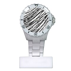 Galaxy Motion Black And White Print 2 Plastic Nurses Watch by dflcprintsclothing