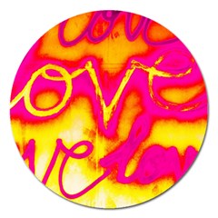 Pop Art Love Graffiti Magnet 5  (round) by essentialimage365