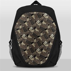 Browns Geometric Abstract Design Backpack Bag by dflcprintsclothing