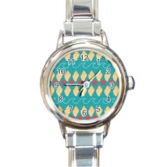 Starfish And Seashells  Sea Round Italian Charm Watch by SychEva