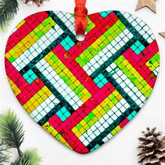 Pop Art Mosaic Heart Ornament (two Sides) by essentialimage365