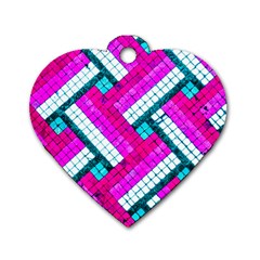 Pop Art Mosaic Dog Tag Heart (two Sides) by essentialimage365