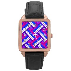 Pop Art Mosaic Rose Gold Leather Watch  by essentialimage365