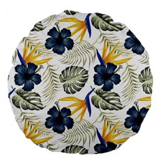 Tropical Blue Love Large 18  Premium Round Cushions by designsbymallika