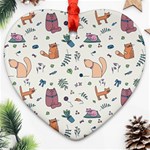 Funny Cats Ornament (Heart) Front