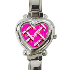 Pop Art Mosaic Heart Italian Charm Watch by essentialimage365