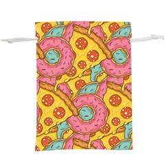 Fast Food Pizza And Donut Pattern  Lightweight Drawstring Pouch (xl) by DinzDas